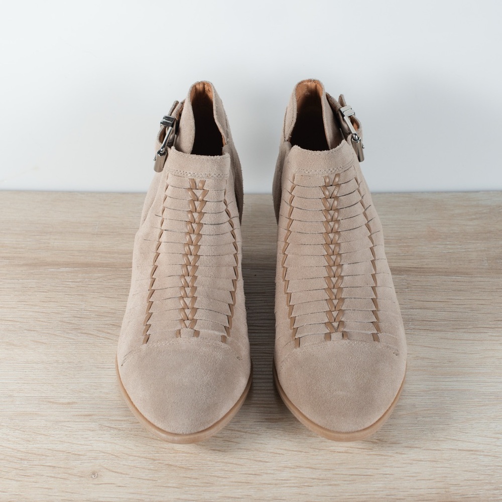 Franco Sarto Suede Booties with Whipstitch Detail